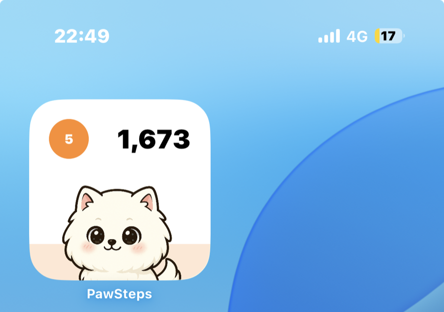 PawStepsのホーム画面ウィジェット